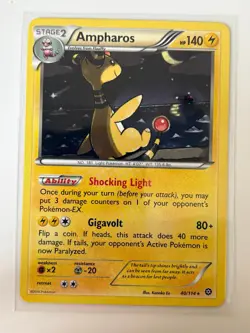Ampharos 40/114 Holo Rare Steam Siege Pokemon Holo Lightly Played - Image 1