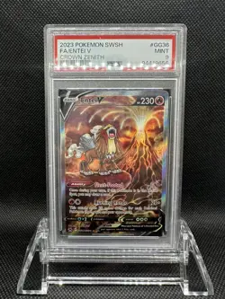 2023 POKEMON SWORD & SHIELD CROWN ZENITH #GG36 FULL ART/ENTEI V PSA 9 - Image 4