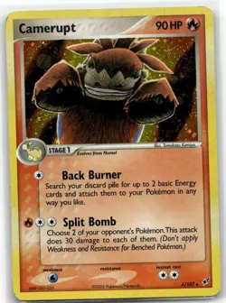 Camerupt 4/107 Rare Deoxys Pokemon Holo HP - Image 1