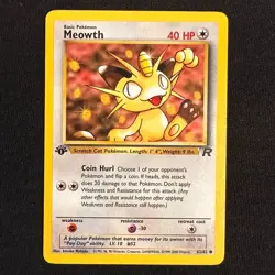 Meowth 62/82 Common Team Rocket Pokemon 1st Edition Lightly Played - Image 1