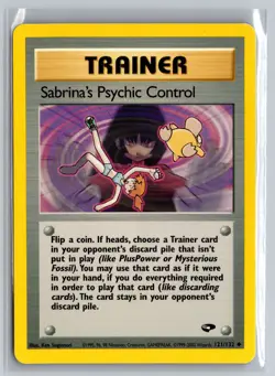 2000 Pokemon Gym Challenge Sabrina's Psychic Control 121/132 WOTC NM Uncommon - Image 1