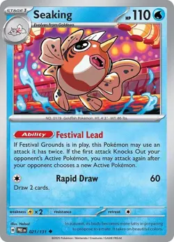 Seaking 021/131 Uncommon Non-Holo Card Prismatic Evolutions Pokemon TCG NM - Image 1