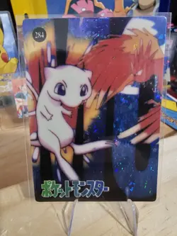 1999 Vintage Pocket Monsters Vending Prism Sticker - Mew #284 - Fearow BG - Image 3