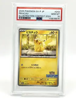 Pokemon Card Pikachu Illustration Contest 2024 Promo 242/SV-P PSA 10 Rare TCG - Image 1