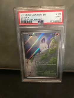 2025 Pokemon White Flare Litwick #101 IR EN Graded PSA 9 - Image 1