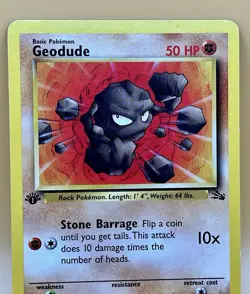 Geodude 47/62 - Fossil 1st Edition Common - LP(-) - 1999 Pokemon TCG - Image 2