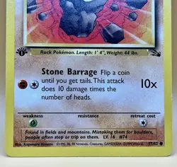 Geodude 47/62 - Fossil 1st Edition Common - LP(-) - 1999 Pokemon TCG - Image 3