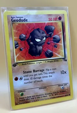 Geodude 47/62 - Fossil 1st Edition Common - LP(-) - 1999 Pokemon TCG - Image 5
