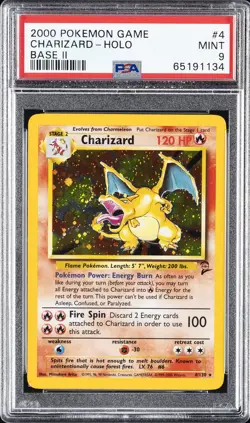 2000 POKEMON GAME BASE II #4 CHARIZARD-HOLO PSA 9 - Image 1