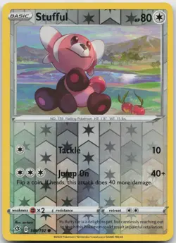 Stufful 149/192 Common Rebel Clash Pokemon Reverse Holo Near Mint - Image 1