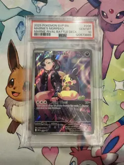 2025 POKEMON SVP EN-SV BLACK STAR PROMO #206 MARNIE'S MORPEKO PSA 10 - Image 3