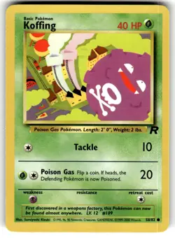 2000 Pokemon - Team Rocket Koffing #58/82 - Image 1