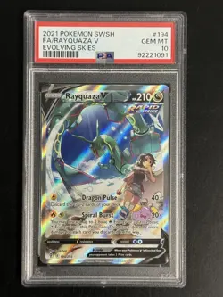 Pokemon Rayquaza V Evolving Skies Full Alt Art #194 PSA 10 Gem Mint - Image 1