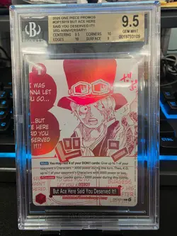 2025 One Piece Promos #OP13-019 But Ace Here Said You Deserved It!! - BGS 9.5 - Image 1