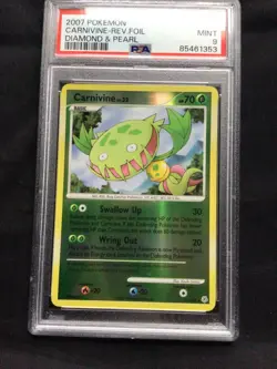 Pokemon Cards: Diamond and Pearl Reverse Holo: Carnivine 21/130 PSA 9 - Image 2