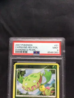Pokemon Cards: Diamond and Pearl Reverse Holo: Carnivine 21/130 PSA 9 - Image 3