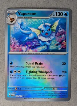 Pokemon TCG Vaporeon Master Ball 022/131 Prismatic Evolutions Holo - Image 1