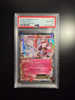2016 Pokemon XY Fates Collide # 72 Diancie EX Holo PSA 10 - Image 1