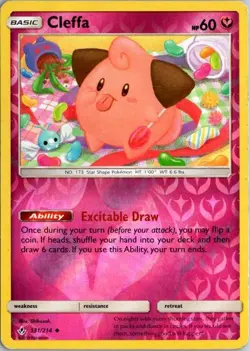 CLEFFA 131/214 UNCOMMON UNBROKEN BONDS POKEMON REVERSE HOLO MP - Image 1