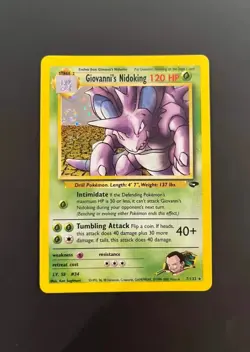 Pokemon Giovanni's Nidoking 7/132 Gym Challenge Unlimited Holofoil (Swirl) VLP - Image 1