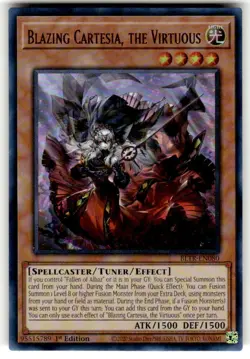 (NEAR MINT) Blazing Cartesia, the Virtuous Yugioh BLTR-EN080 Ultra Rare - Image 1