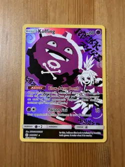 Pokemon Koffing Holo TCG Card Secret Rare Cosmic Eclipse Full Art 243/236 NM - Image 1
