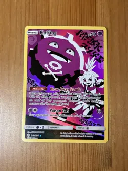 Pokemon Koffing Holo TCG Card Secret Rare Cosmic Eclipse Full Art 243/236 NM - Image 2