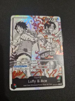 One Piece Monkey.D.Luffy Luffy & Ace ST30-001 AA Leader Card English ST-30 NM - Image 1