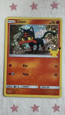 Litten 015/025 McDonald's 25th Anniversary Holo Pokemon TCG Card - Image 1