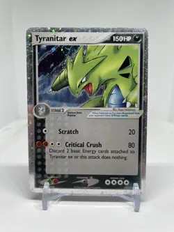Pokemon TCG Tyranitar EX 17/17 Pop Series 1 Ultra Rare Holo Card - DMG - Image 1