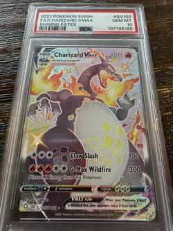 PSA 10 Charizard Vmax SV107/SV122 Shining Fates Shiny Secret Rare POKEMON - Image 5