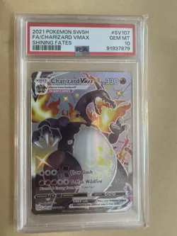 PSA 10 Charizard Vmax SV107/SV122 Shining Fates Holo Graded Pokemon Card - Image 1