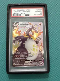 Pokemon TCG Charizard VMAX Shining Fates SV107/SV122 PSA 10 Gem Mint - Image 1