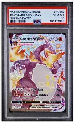 Pokemon TCG Charizard VMAX Shining Fates SV107/SV122 Full Art Holo Card PSA 10 - Image 1