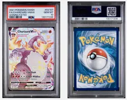 Pokemon TCG Charizard VMAX Shining Fates SV107/SV122 Full Art Holo Card PSA 10 - Image 3