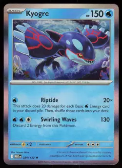 Kyogre 034/132 Rare Mega Evolution Pokemon Holo Near Mint - Image 1