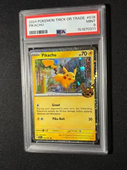 2024 POKEMON TRICK OR TRADE #018 PIKACHU COSMOS HOLO PSA 9 - Image 1