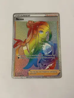 Nessa 196/185 Vivid Voltage NM Full Art Secret Rainbow Rare Pokemon Card - Image 1