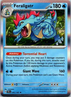 Feraligatr 041/162 Rare Temporal Forces Pokemon Holo Near Mint - Image 1