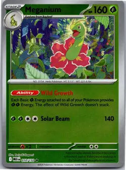 Meganium 010/132 Rare Mega Evolution Pokemon Reverse Holo Near Mint - Image 1