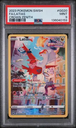 Pokemon Latias Crown Zenith GG20/GG70 Ultra Rare Full Art Holo PSA 9 2023 - Image 1