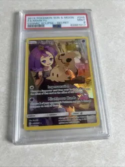2019 POKEMON SUN & MOON COSMIC ECLIPSE SECRET #245 FULL ART/MIMIKYU PSA 9 - Image 1