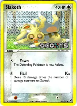 Slakoth 73/107 Common Deoxys Pokemon Reverse Holo - Image 1