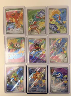 First Partner Illustration Collection Kanto Series 1 Full Set of 9 Pokemon TCG - Image 1