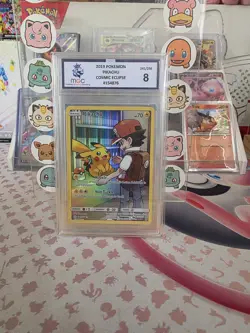 Pikachu 241/236 Cosmic Eclipse Secret Rare Pokemon TCG MGC 8 Graded - Image 1