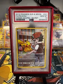 Pokemon TCG Pikachu 241/236 Cosmic Eclipse Secret Rare PSA 10 - Image 1