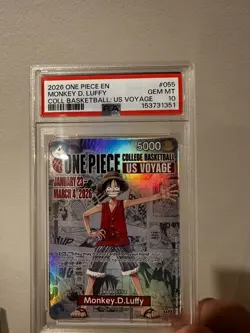 2026 ONE PIECE COLLEGE BASKETBALL: US VOYAGE PROMOS #055 MONKEY D. LUFFY PSA 10 - Image 2