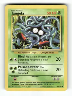 Tangela - 66/102 - Base Set Unlimited - Pokemon - Common - LP - Image 1