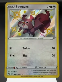 Skwovet SV099/SV122 - Shiny Holo Rare - Shining Fates Pokemon Card NM - Image 1