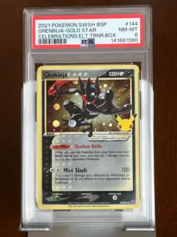 Pokemon Greninja 144 Gold Star Celebrations Elite Trainer Box PSA 8 - Image 1